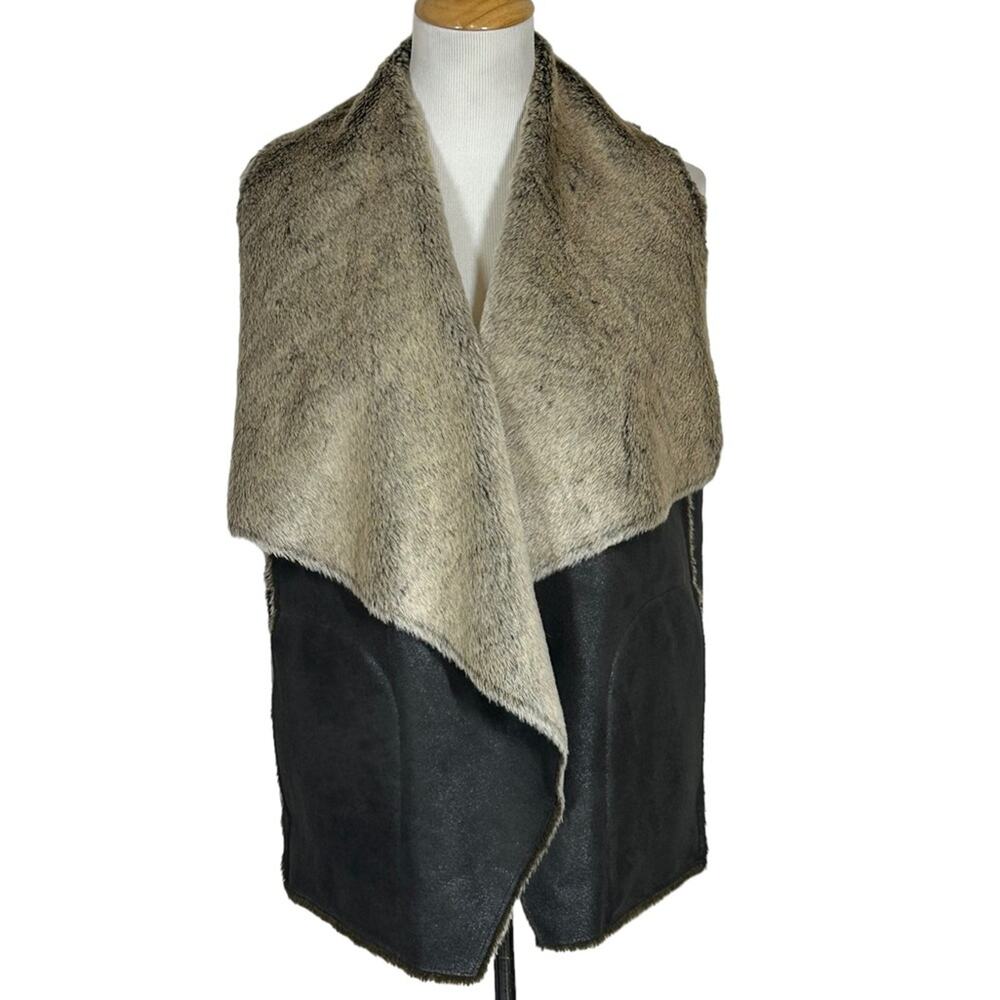 Marc New York Faux Leather Vest Sz S
